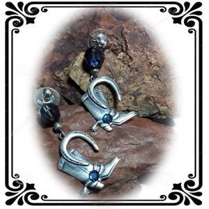 Silver Western Style Swarovski Crystal Earrings